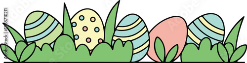 Easter Vector on Transparent Background with Bunny and Celebration Concept