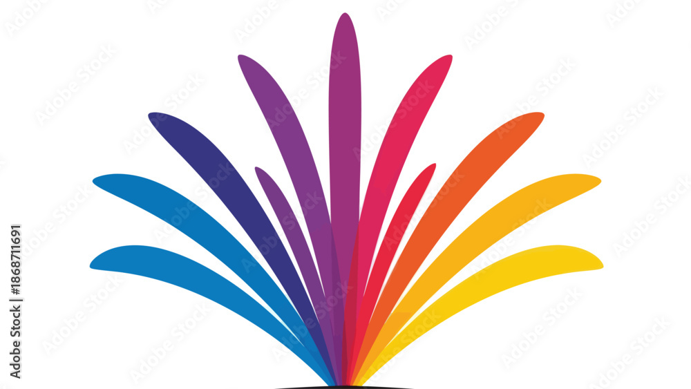 Fototapeta premium Rainbow Colored Abstract Logo Design Element Isolated on White Background