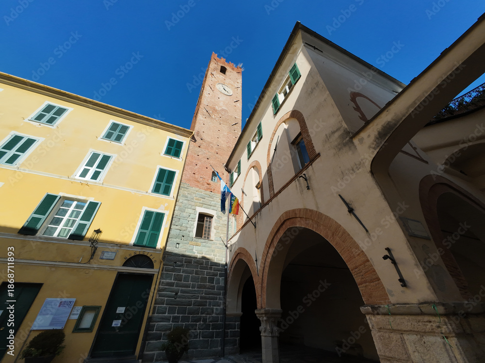Obraz premium Noli, Italy Civic Historical tower