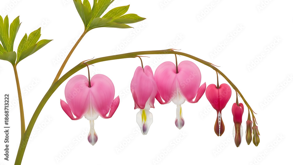 Fototapeta premium Delicate pink flowers hanging gracefully on a stem