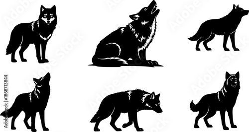 silhouette of a wolf vector