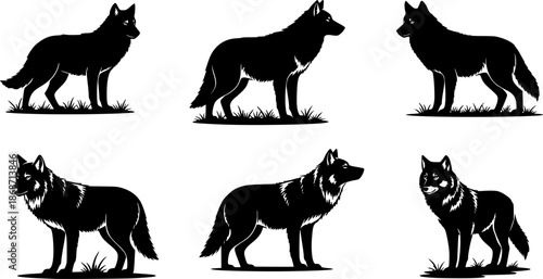 silhouette of a wolf vector