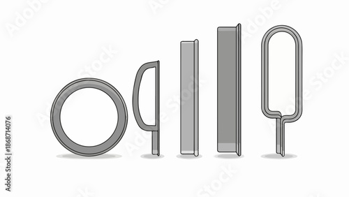 Assorted SIM ejector tool set displayed against clean white background for device maintenance. Each SIM ejector tool offers precise extraction for various mobile devices.
