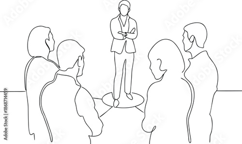 Business Meeting Sketch Teamwork Collaboration Leadership Presentation