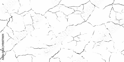 Black and white texture of cracked and abstract grunge texture effect old concrete faded wall dry surface patterns background.
