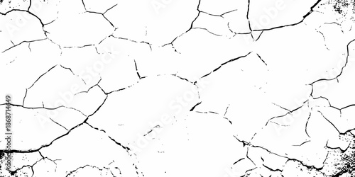 Black and white texture of cracked and abstract grunge texture effect old concrete faded wall dry surface patterns background.
