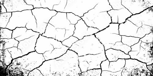 Black and white texture of cracked and abstract grunge texture effect old concrete faded wall dry surface patterns background.
