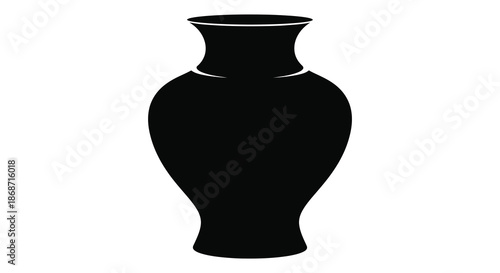 a striking black vase design with an elegant form a beautiful and simple silhouette