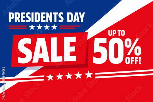 Presidents day modern lettering illustration. United States Presidents Day celebration with bold typography and stars