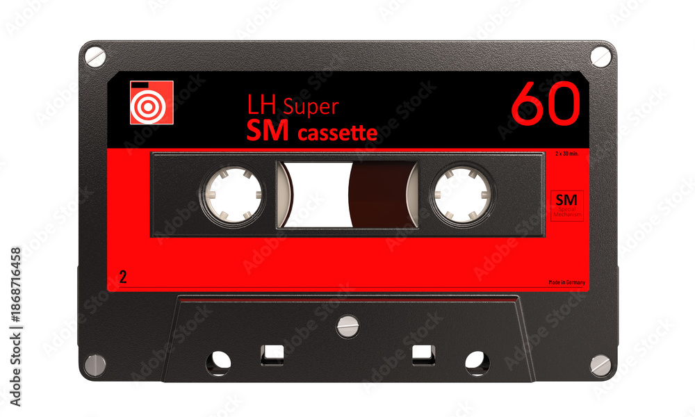 Obraz premium 3d Retro audio cassette tape isolated background