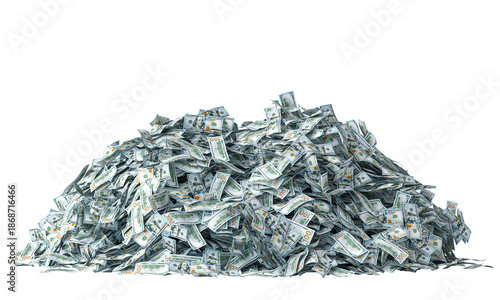 3d pile us 100 dollar transparent background © tiero