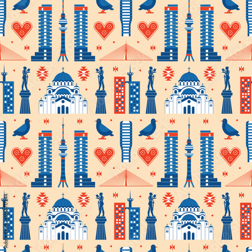 Belgrade Pattern Landmarks and Symbols of Culture