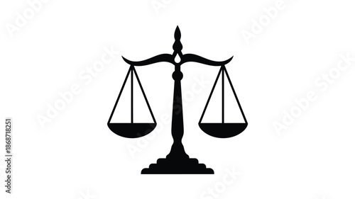 Scales of justice a black silhouette representing fairness and legal balance