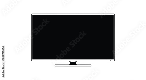a modern flat screen television displayed on a white background showcasing its sleek design silhouette