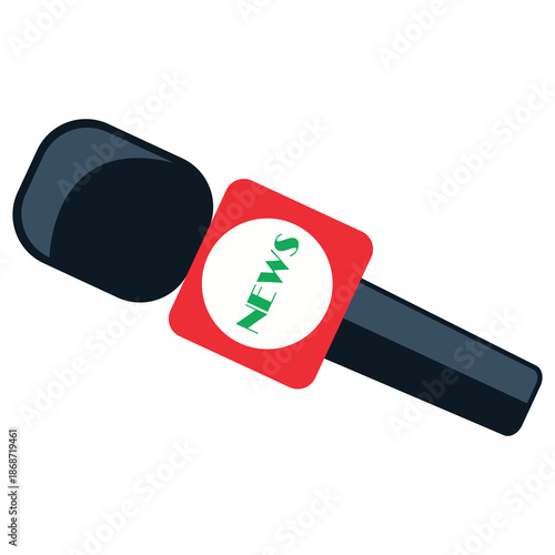 News Microphone Clipart – Journalism and Media Interview Illustration