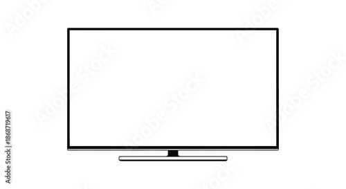 A minimalist illustration of a flat screen television with a dark striking silhouette