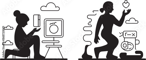 Minimal Black and White Camera and Photography Illustration