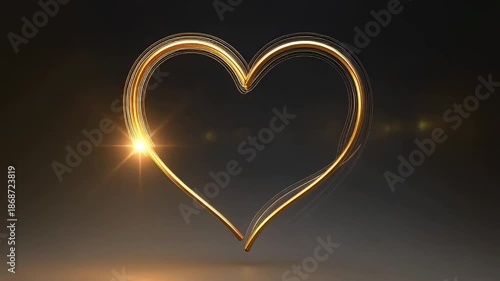 Heart Draw Animation Romantic Love Motion ai generated