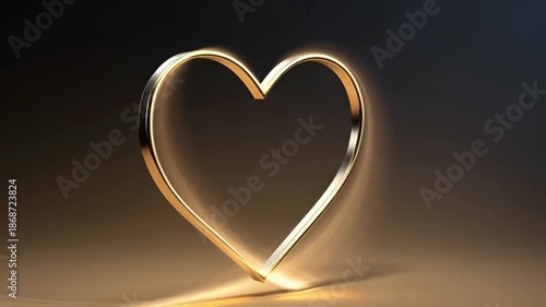 Heart Draw Animation Romantic Love Motion ai generated