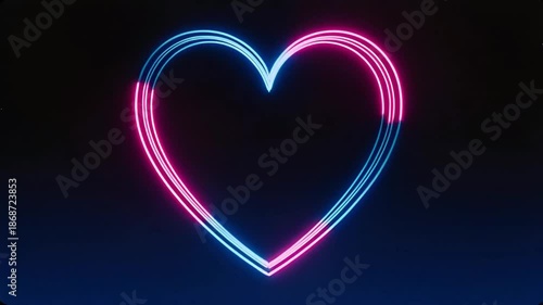 Heart Draw Animation Romantic Love Motion ai generated