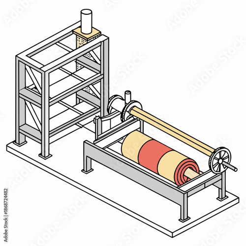 Industrial Glass Production Line and Manufacturing Process Conceptual Vector Illustration