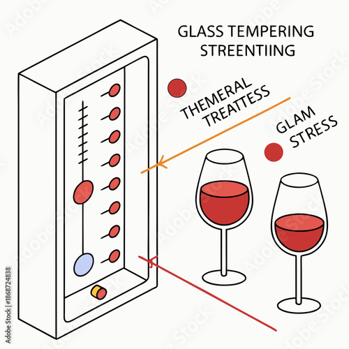 Thermal Toughening System for Glass Strengthening and Tempering in Modern Industrial Plant, Vector Illustration Design
