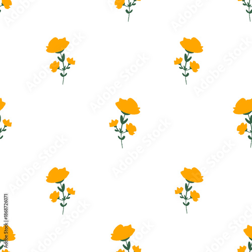   simple floral pattern with yellow flowers 