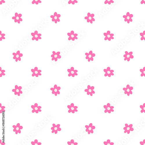 seamless pattern with pink flowers