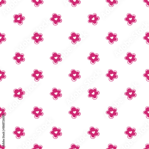 seamless floral pattern with pink flowers 