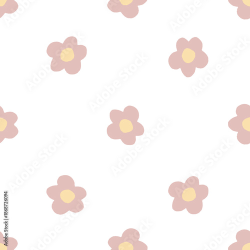 seamless pattern with pink flowers 