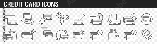Credit card web icons set