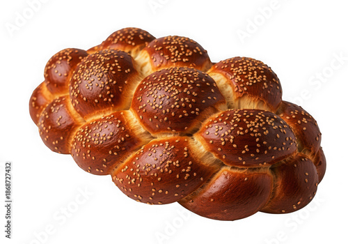 Golden sesame challah bread