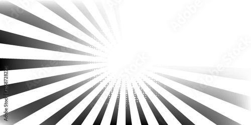 Black and white radial lines background in comic book. Manga speed frame. Vector illustration.