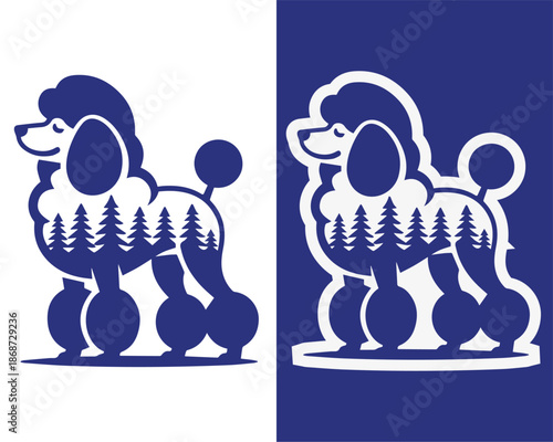 Poodle and Forest Double Exposure Style Artwork