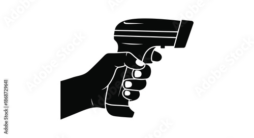 A striking black silhouette of a hand firmly gripping a modern pistol a powerful image silhouette