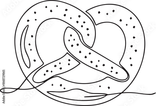 Delicious pretzel with sesame seeds on a clean white background