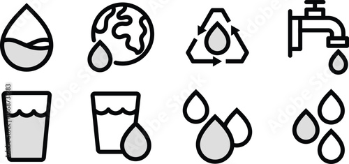 Vector Icon Pack water, department of water, water board, water district for Web Design and User Interfaces