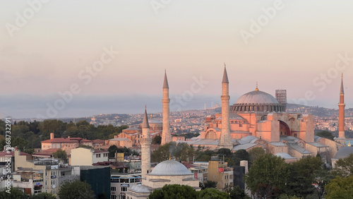 Quadro su tela istanbul bosphorus sunset view turkiye
