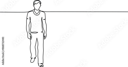 Man walking alone Vector