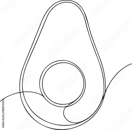 Modern minimalist line art design with teardrop shape