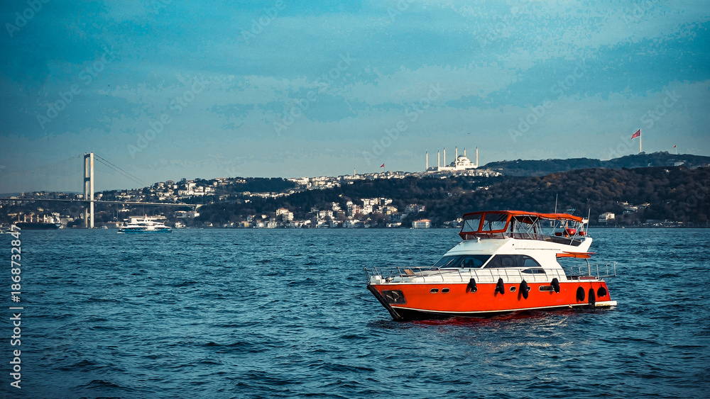Naklejka premium istanbul bosphorus view city panorama