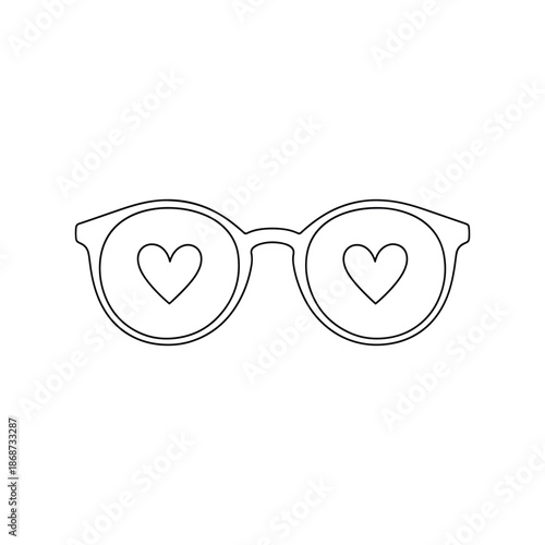 Glasses With Heart Reflection Vector