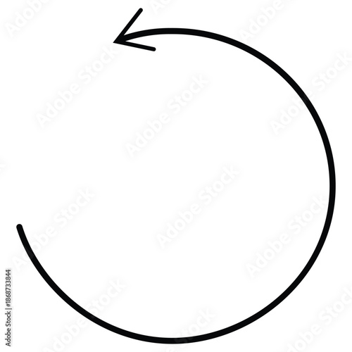 black circular arrow symbol pointing clockwise