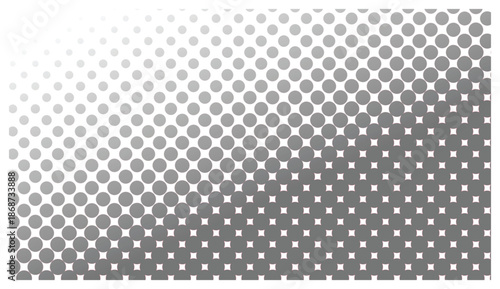 Black and White Halftone Dot Pattern Abstract Background
