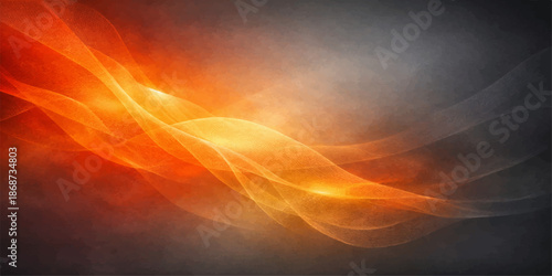 An abstract background of fiery orange flames and glowing red smoke captures the burning energy of a sunset sky with a motion pattern of light and heat