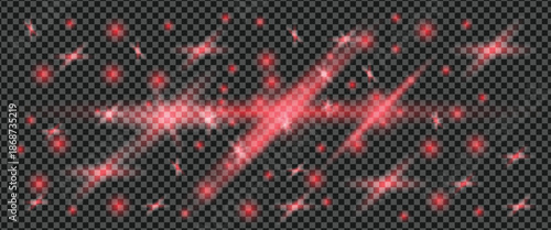 Vibrant light effect with glowing red streaks and sparks