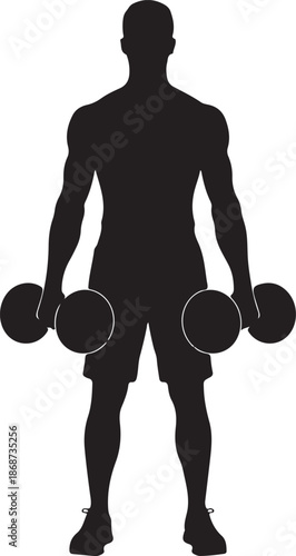 Man doing squats with dumbbells exercise