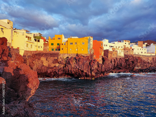Teneriffa Spanien Puerto de la Cruz Sonnenuntergang