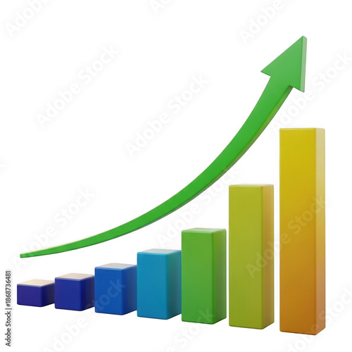 Growing bar graph with arrow isolated on white background Free Download Growing bar graph with arrow isolated on white background - GFXLoad