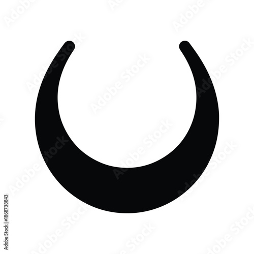 Crescent Torque Necklace Silhouette Icon Vector